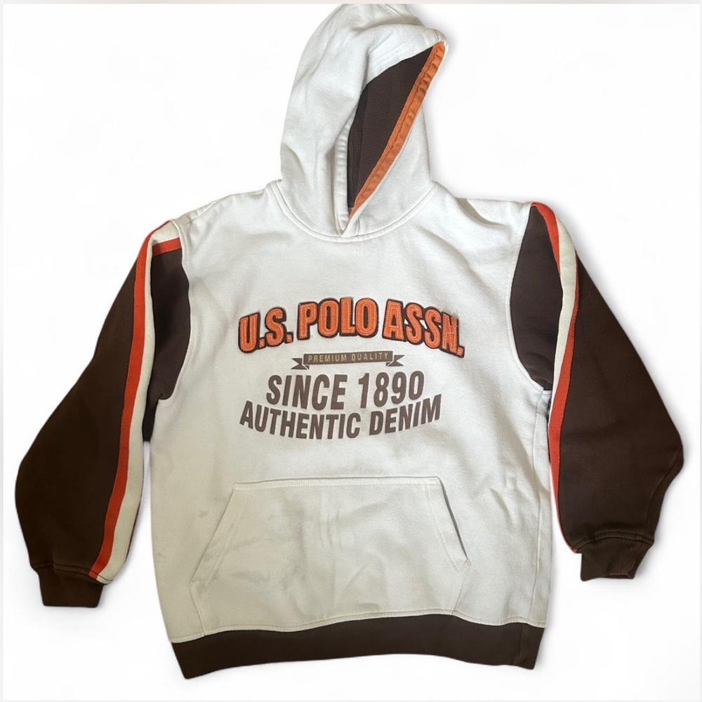 U.S. Polo Assn. Cream and Brown Sweatshirt